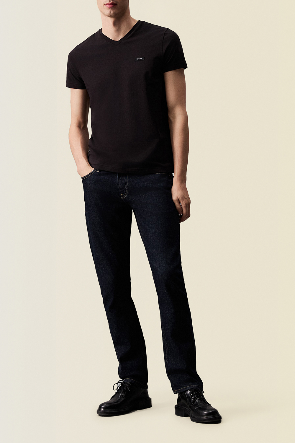 תמונת כל הלוק של חולצת טי בגזרת סלים